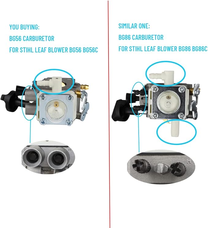 BG56 Carburetor for Stihl BG56C BG56 Leaf Blower Replace for Zama C1M-S260B, 4241-120-0615 Carburetor with 42141201800 Air Filter Parts - LeafyLoom