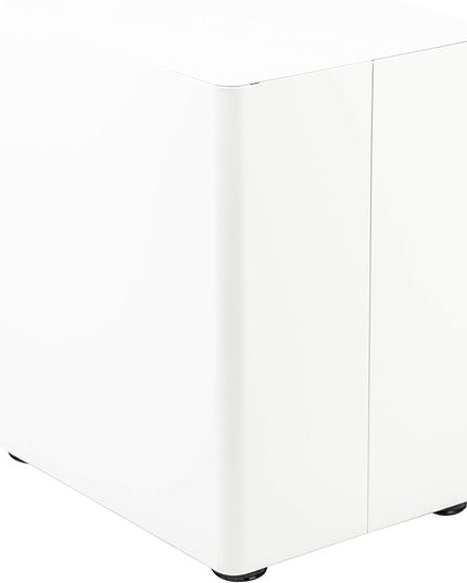 Flash Furniture Warner Modern 3-Drawer Mobile Locking Filing Cabinet with Anti-Tilt Mechanism & Letter/Legal Drawer, White with Charcoal Faceplate - LeafyLoom