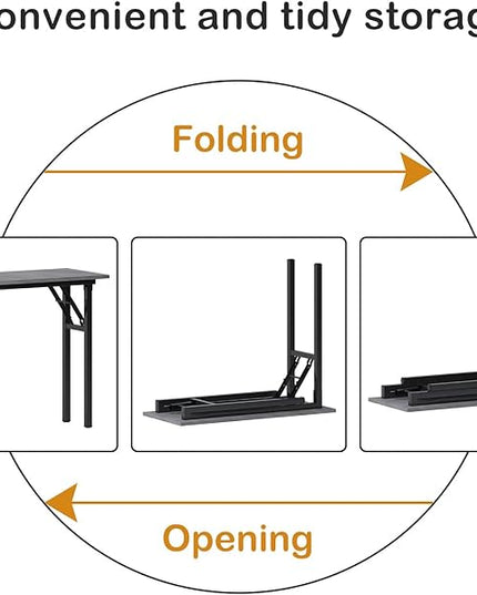 Need Small Desk 31 1/2" No Assembly Foldable Writing Table,Sturdy and Heavy Duty Folding Computer Desks for Small Space/Home Office/Dormitory AC5LB(80 * 40) - LeafyLoom