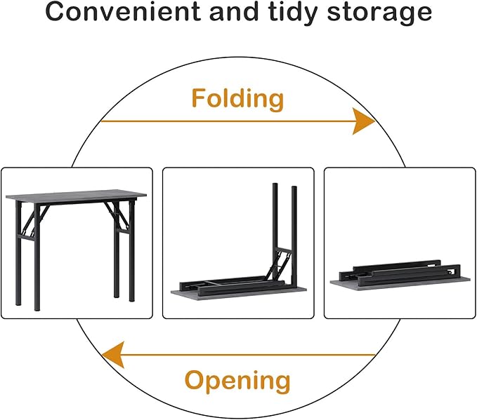 Need Small Desk 31 1/2" No Assembly Foldable Writing Table,Sturdy and Heavy Duty Folding Computer Desks for Small Space/Home Office/Dormitory AC5LB(80 * 40) - LeafyLoom