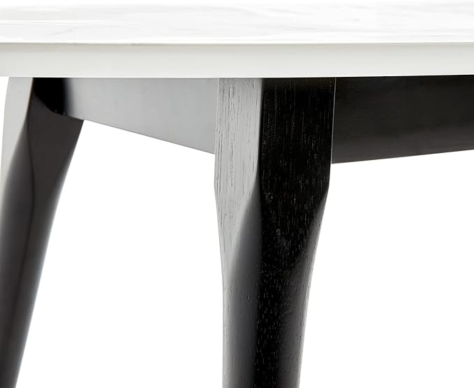 Elle Decor Clemintine Mid-Century Modern Living Room Furniture Collection, Oval Coffee Table, White Marble Print - LeafyLoom