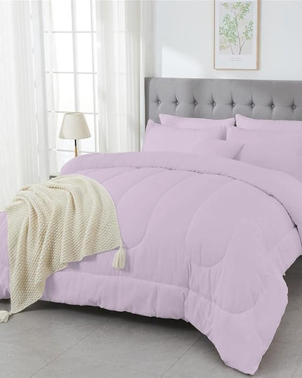 3 Piece Solid Color All Season Bedding Comforter Set Microfiber Soft Lightweight Bedding Set for Kids Teens Adults Room Decor with 1 Comforter and 2 Pillowcases Full - LeafyLoom