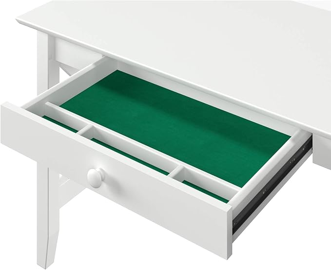 AFI Lexi Desk with Drawer and Charging Station in White - LeafyLoom
