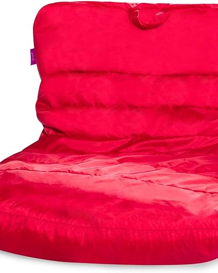 Posh Creations Structured Comfy Seat for Bedrooms and Dorm Rooms, Large Bean Bag Chair, Laguna Lounger, Red - LeafyLoom