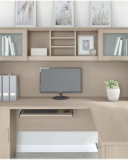 Bush Furniture Somerset 72W Desk Hutch in Sand Oak - LeafyLoom