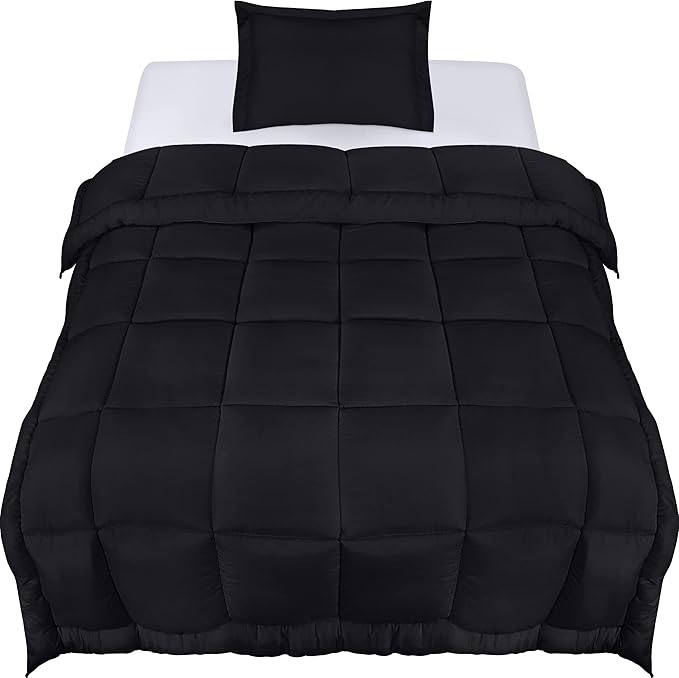 Utopia Bedding Twin Comforter Set Kids with 1 Pillow Sham, Bedding Comforter Sets, Down Alternative Black Comforter, Soft and Comfortable, Machine Washable (Pack of 6) - LeafyLoom