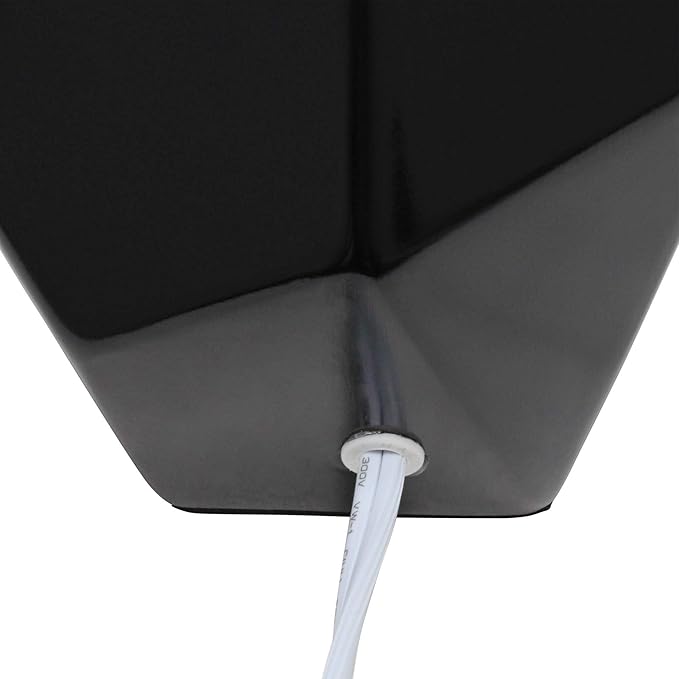 Simple Designs LT2065-BLK Round Prism Mini Table Lamp with Matching Fabric Shade, Black (Pack of 24) - LeafyLoom