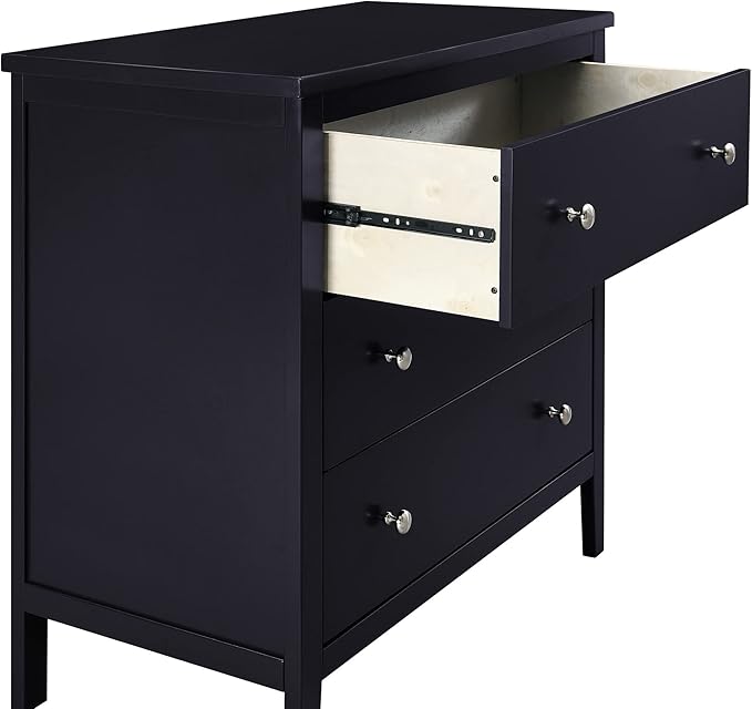 Delta Children Campbell 3 Drawer Dresser, Midnight Grey - LeafyLoom