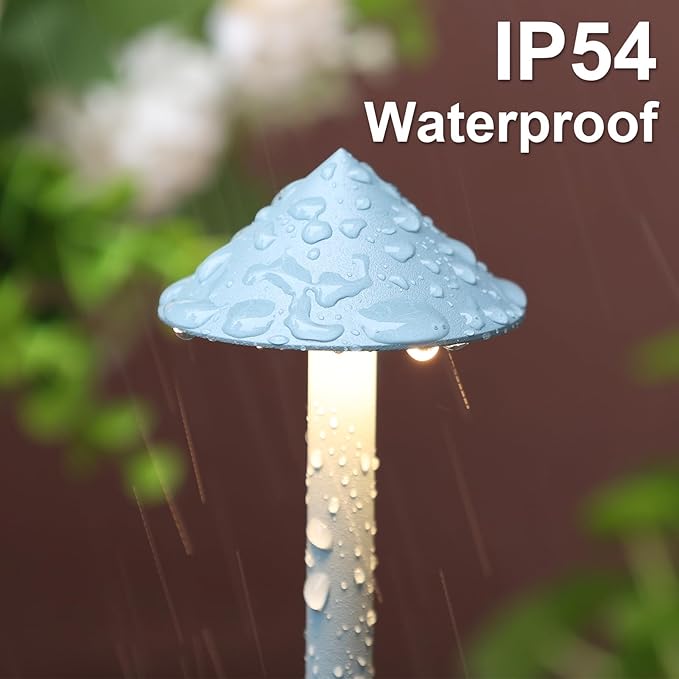 2-Pack 6000mAh Rechargeable LED Table Lamps,Outdoor Cordless Table Lamp Waterproof Portable, 3-Color Stepless Dimmable Modern Lamp for Restaurant/Bedroom(Blue) - LeafyLoom