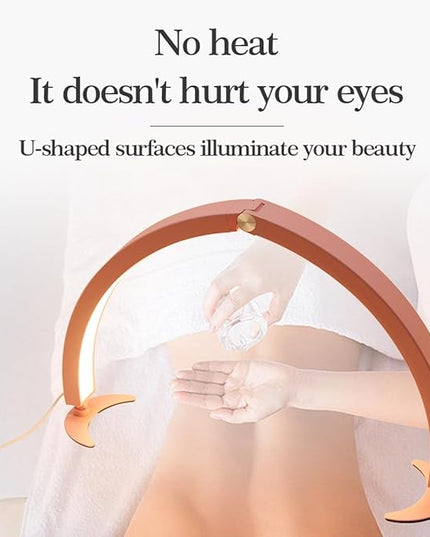 Yoidesu Half Moon Nail Desk Lamp, 27.5inch 3200K to 5600K Dimmable LED Lash Light 40W 320LED 2000LM Beauty Light for Skincare Eyebrows Nail Art Tattoo Facial Spa, Adjust Brightness - LeafyLoom