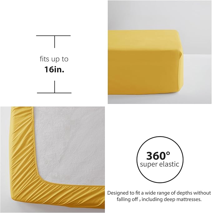 Anluoer Twin Comforter Set, Mustard Yellow Tufted Bed in a Bag 5 Pieces with comforters and sheets, All Season Bedding Sets with 1 Comforter, 1 PillowShams, 1 Pillowcases, 1 Flat Sheet, 1 Fitted Sheet - LeafyLoom