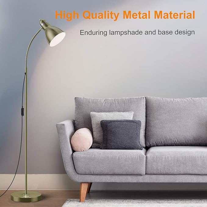 LEPOWER Floor Lamp, Metal Standing Lamp with Adjustable Gooseneck, Heavy Metal Base, Reading Pole Lamp for Office, Floor Lamps for Bedroom, Living Room - LeafyLoom