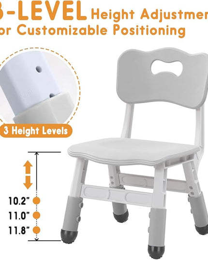 kids chair adjustable height Children chairs suitable for Children age 2-8 with foot covers for home classroom kindergarten and children's venues two-pack - LeafyLoom