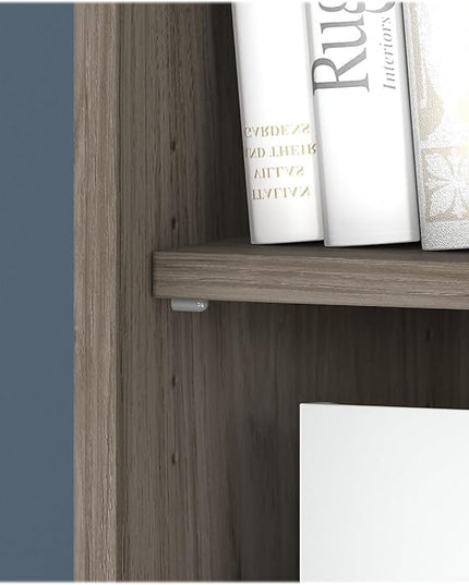 Bush Business Furniture Studio C 73"H 5-Shelf Bookcase with Adjustable Shelves, Modern Hickory Laminated Wood (SCB136MH) - LeafyLoom