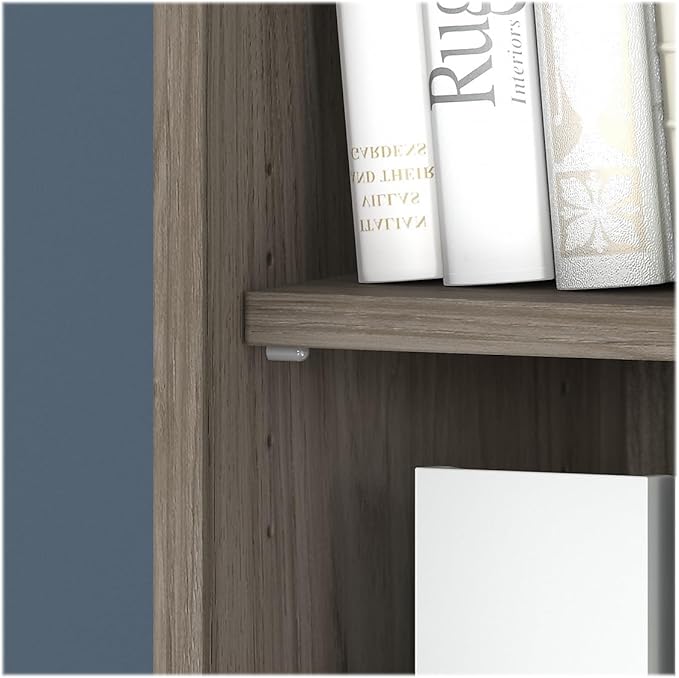 Bush Business Furniture Studio C 73"H 5-Shelf Bookcase with Adjustable Shelves, Modern Hickory Laminated Wood (SCB136MH) - LeafyLoom