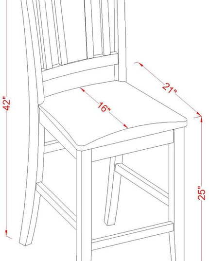 East West Furniture BUCK5-BLK-LC 5 Piece Kitchen Counter Set Includes a Rectangle Dining Table and 4 Faux Leather Dining Room Chairs, 30x48 Inch, Black - LeafyLoom