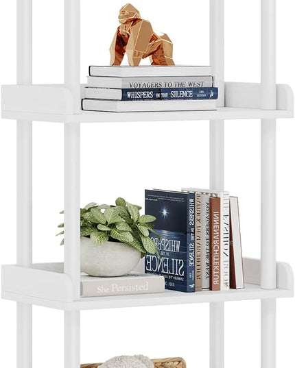 Bookcase 4 Tier Bookshelf - Vintage Small Bookshelf for Small Spaces, Wooden Book Shelf Small Bookcase for Living Room Bedroom - LeafyLoom