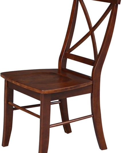 International Concepts X-Back Chair, Espresso - LeafyLoom