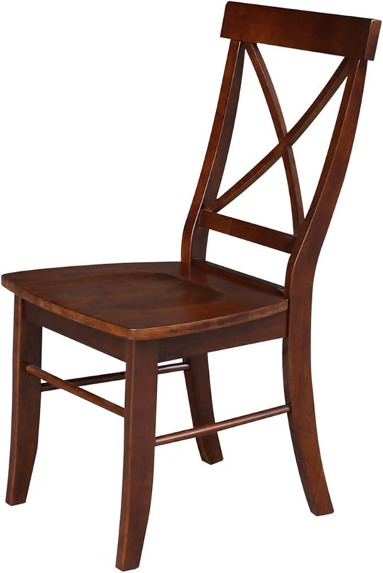 International Concepts X-Back Chair, Espresso - LeafyLoom