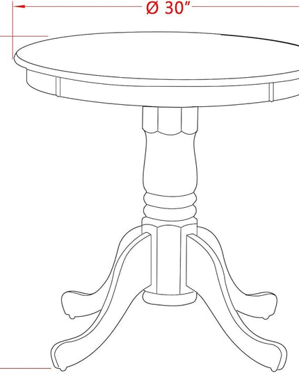 East West Furniture Eden 3 Piece Kitchen Set Contains a Round Dining Room Table with Pedestal and 2 Faux Leather Upholstered Chairs, 30x30 Inch, ESAN3-OAK-LC - LeafyLoom