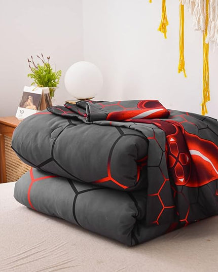 NTBED Game Console Comforter Set for Boys Girls Kids Geometric Lightweight Microfiber Bedding Sets (red, Twin) - LeafyLoom