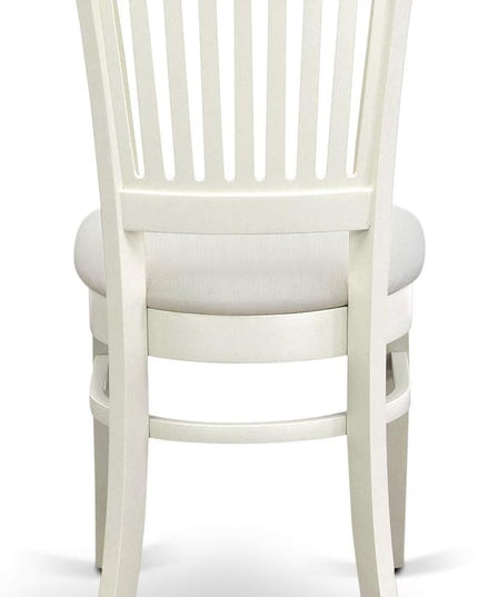 East West Furniture NOVA5-LWH-C 5 Piece Dining Room Furniture Set Includes a Rectangle Kitchen Table with Butterfly Leaf and 4 Linen Fabric Upholstered Chairs, 32x54 Inch, Linen White - LeafyLoom
