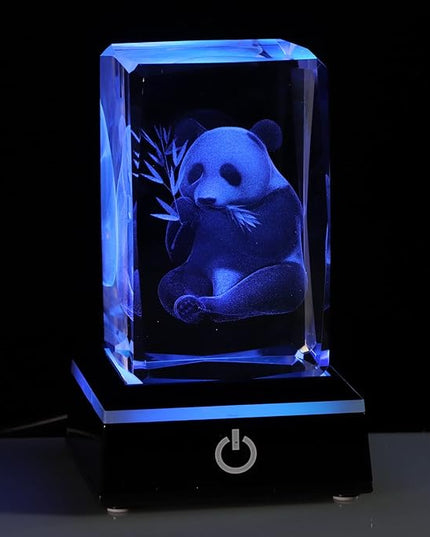 Qianwei Panda Gifts for Girls Women Cute, 3D Crystal Panda Figurines Stuff Gifts Glass Decor for Panda Lovers Statue Paperweight Birthday for Best Friend Keepsake&Paperweight - LeafyLoom
