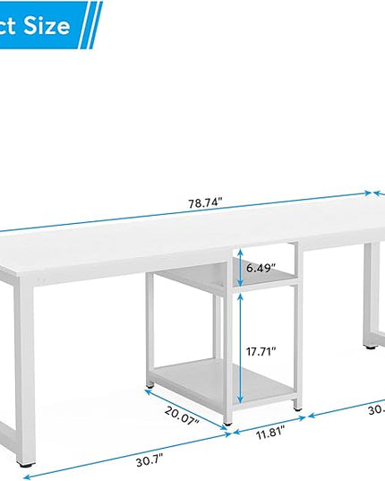 Computer Desk, White - LeafyLoom