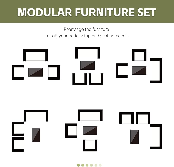 Patio Furniture Set,4 Piece Garden Conversation Set, Outdoor Wicker Rattan Table and Chairs, Black Patio Set, Sectional Sofa with Thick Cushion for Garden, Yard, or Porch (Black/Beige) - LeafyLoom