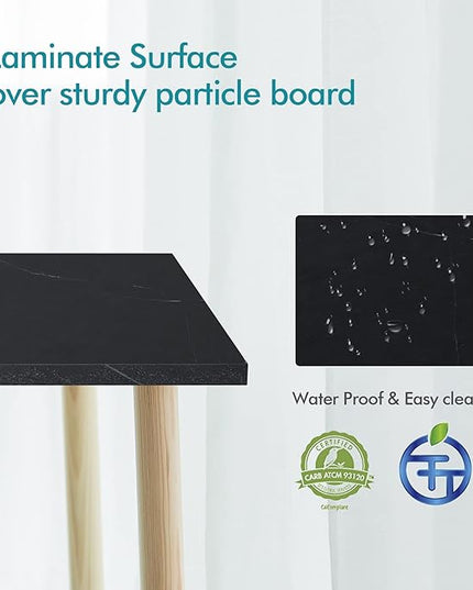 Kaboon Universal Tabletop40 x18, Solid One-Piece Melamine Table Top, Double Desk L-Desk Floating Desk DIY, Home and Office,Cloud Atlas/Black Marble - LeafyLoom