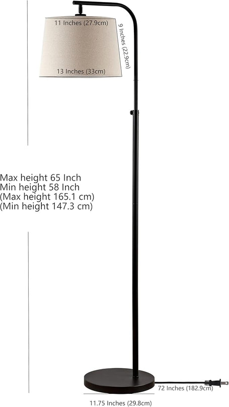 Safavieh FLL4085A Lighting Collection Winley Oil Rubbed Bronze Adjustable 65-inch (LED Bulb Included) Floor Lamps, White - LeafyLoom