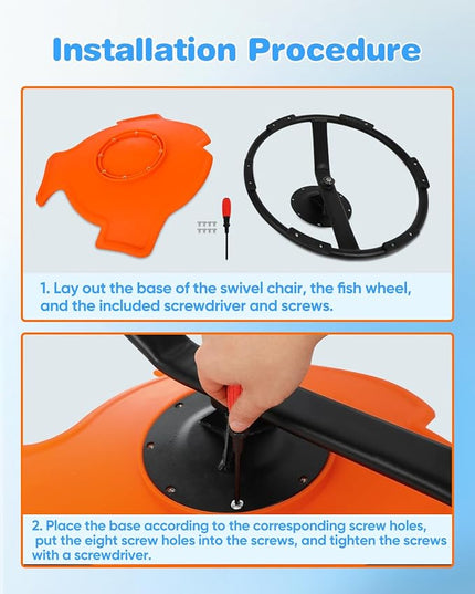 Swivel Chair for Kids, Kids Spinning Chair, Spin Sensory Chair Orange Wobble Stool for Kids Improving Physical Coordination Child Age 3+, Non-Slip Metal Base Ideal Companion for Autism Children - LeafyLoom