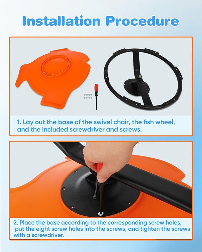 Swivel Chair for Kids, Kids Spinning Chair, Spin Sensory Chair Orange Wobble Stool for Kids Improving Physical Coordination Child Age 3+, Non-Slip Metal Base Ideal Companion for Autism Children - LeafyLoom