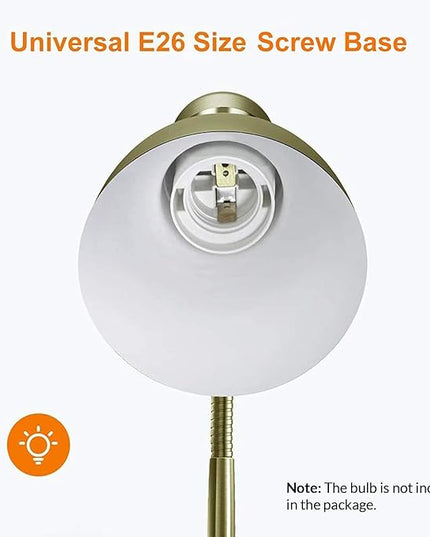 LEPOWER Metal Desk Lamp, Adjustable Goose Neck Table Lamp, Eye-Caring Study Desk Lamps for Bedroom, Study Room and Office (Bronze) - LeafyLoom