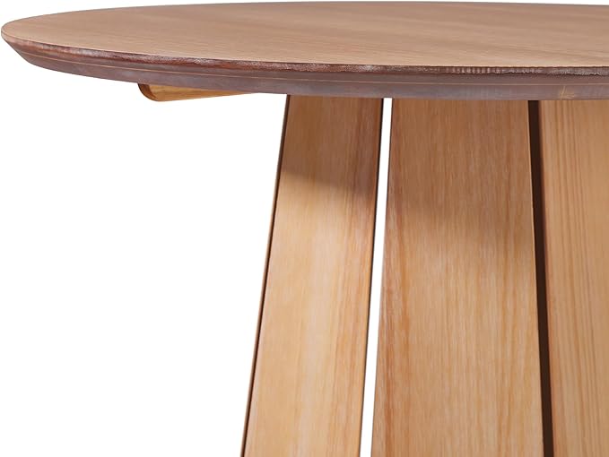 Walker Edison Scandinavian Paneled-Wood Pedestal Base Round Top Dining Table, 48 Inch, Cerused White - LeafyLoom