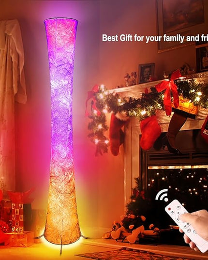 Floor Lamp, RGB Color Changing Led Smart Lamp, Music Sync, APP Remote Control, 62'' Standing Lamp for Living Room Bedroom Game Room - LeafyLoom