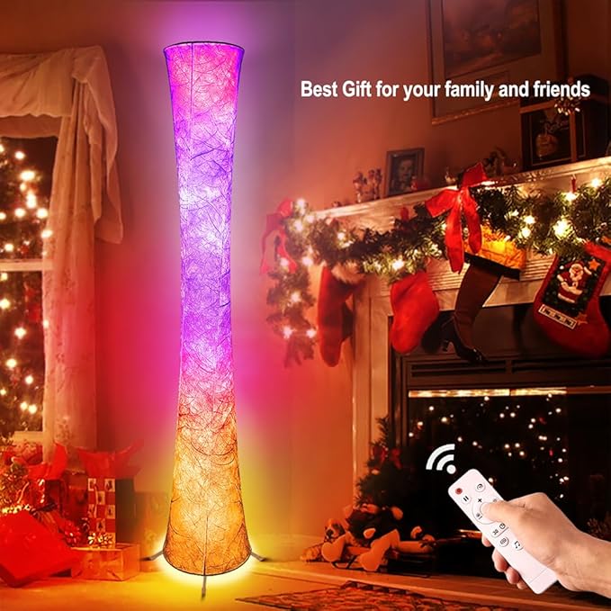 Floor Lamp, RGB Color Changing Led Smart Lamp, Music Sync, APP Remote Control, 62'' Standing Lamp for Living Room Bedroom Game Room - LeafyLoom