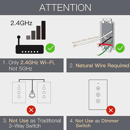 MOES 2.4GHz WiFi Wall Touch Smart Switch Neutral Wire Required, 3 Way Multi-Control, Glass Panel Light Switch Work with Smart Life/Tuya App, RF433 Remote Control, Alexa and Google Home White 3 Gang MOES