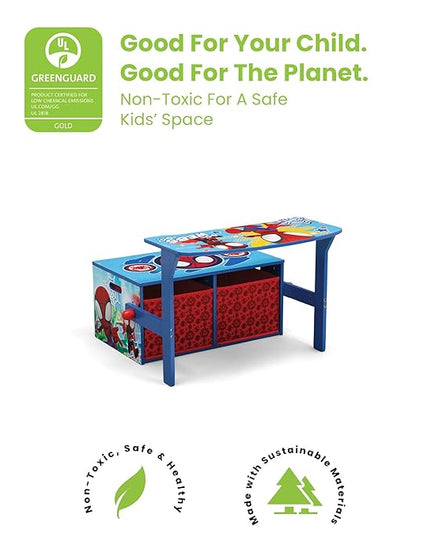 Delta Children Kids Convertible Activity Bench - Greenguard Gold Certified, Marvel Spidey and His Amazing Friends - LeafyLoom