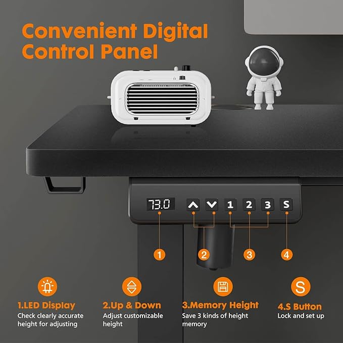 NicBex Home Office Desk 55'' x 23" Electric Height Adjustable Standing Desk Computer Desk Office Desk, Sit to Stand Ergonomic Computer Desk Adjustable Desk, Black - LeafyLoom