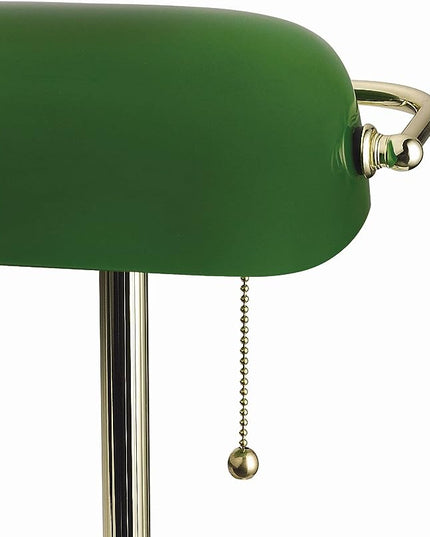 Catalina Lighting Traditional Desk Lamp, Green, Smart Home Capable for Home Office, Dorm, Apartment, Corded with Adjustable Lighting - LeafyLoom