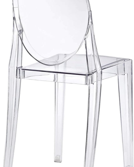Modway Casper Modern Acrylic Stacking Kitchen and Dining Room Chair in Clear - Fully Assembled - LeafyLoom