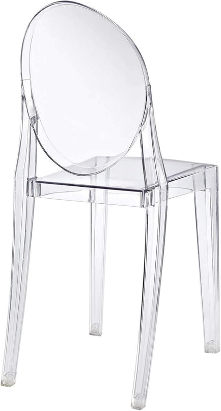 Modway Casper Modern Acrylic Stacking Kitchen and Dining Room Chair in Clear - Fully Assembled - LeafyLoom