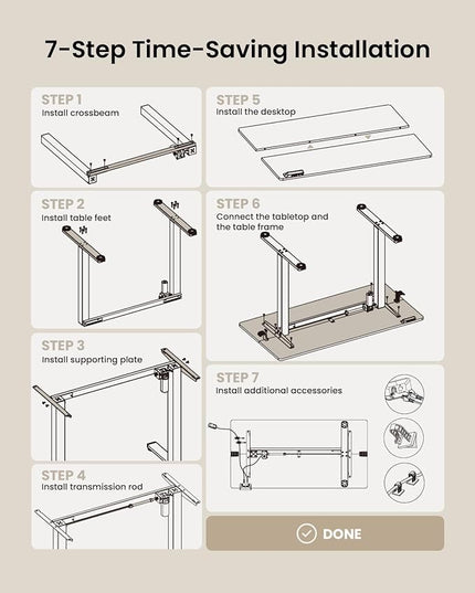 ProtoArc Standing Desk with Dual Monitor Stand Riser, 48 x 24 Inches Height Adjustable Desk with Storage, Electric Stand up Desk with Laptop Stand (Black/White) - LeafyLoom