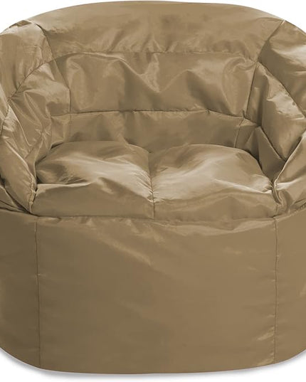 Posh Creations Structured Comfy Bean Bag Chair for Gaming, Reading, and Watching TV, Sonoma Lounge, Microsuede - Camel - LeafyLoom