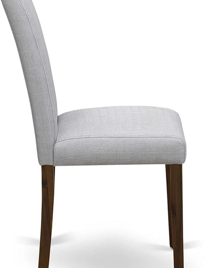 East West Furniture DLAB3-AWA-05 Dublin 3 Piece Set for Small Spaces Includes a Round Dining Room Table with Dropleaf and 2 Upholstered Chairs, 42x42 Inch - LeafyLoom