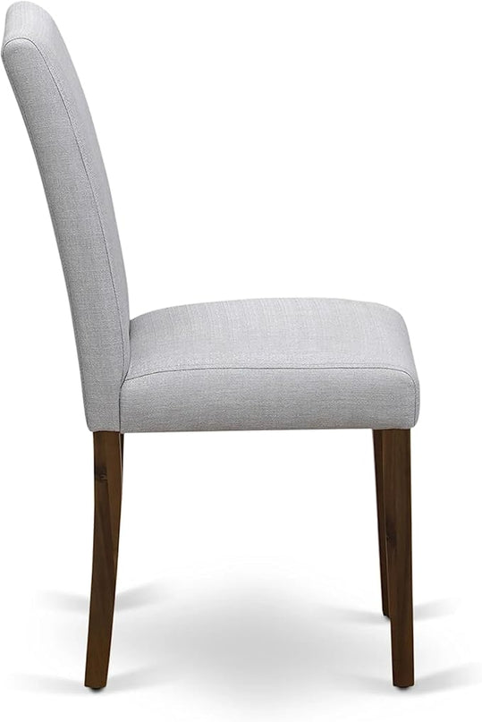 East West Furniture DLAB3-AWA-05 Dublin 3 Piece Set for Small Spaces Includes a Round Dining Room Table with Dropleaf and 2 Upholstered Chairs, 42x42 Inch - LeafyLoom