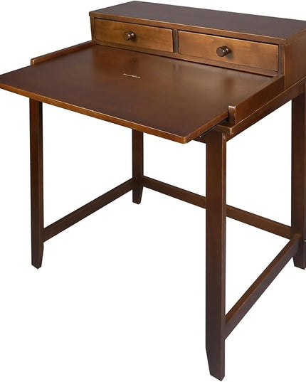 Casual Home Office Concealed Compartment Desk, Truffle Brown - LeafyLoom