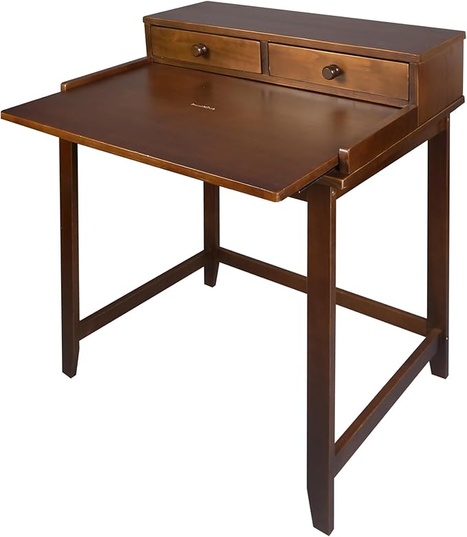 Casual Home Office Concealed Compartment Desk, Truffle Brown - LeafyLoom