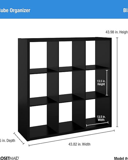 ClosetMaid 4593 Decorative Open Back 9-Cube Storage Organizer, Black - LeafyLoom